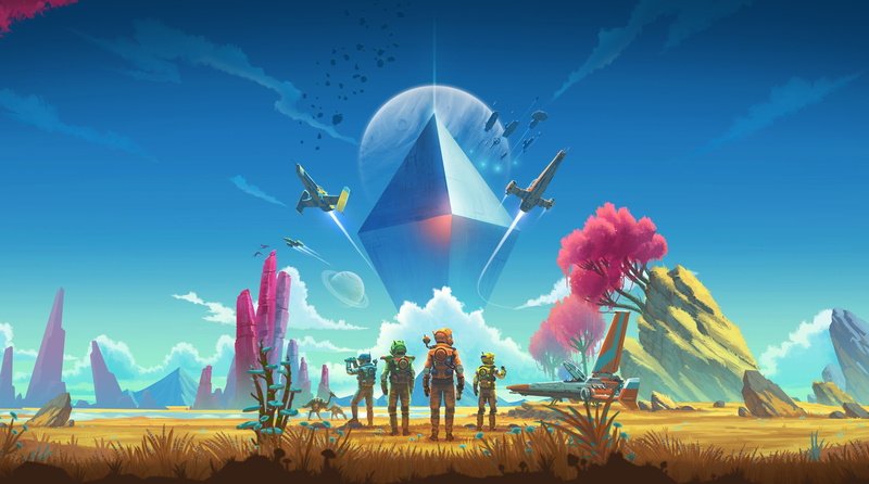 astronauts, landscape, another world, 4K, No Man’s Sky, nature