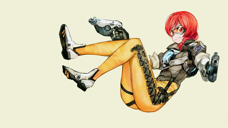 clothing, cut out, Love Live!, one person, yellow background, colored background, redhead, smirk, indoors, full length, Nishikino Maki, sports equipment
