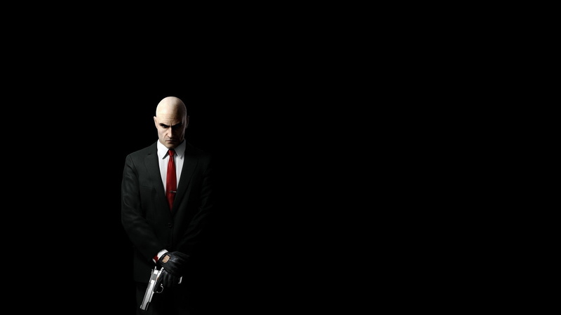 corporate business, business person, contemplation, front view, adult, indoors, standing, males, uncertainty, one person, anticipation, well-dressed, men hitman video games gun weapon suits black black background simple background
