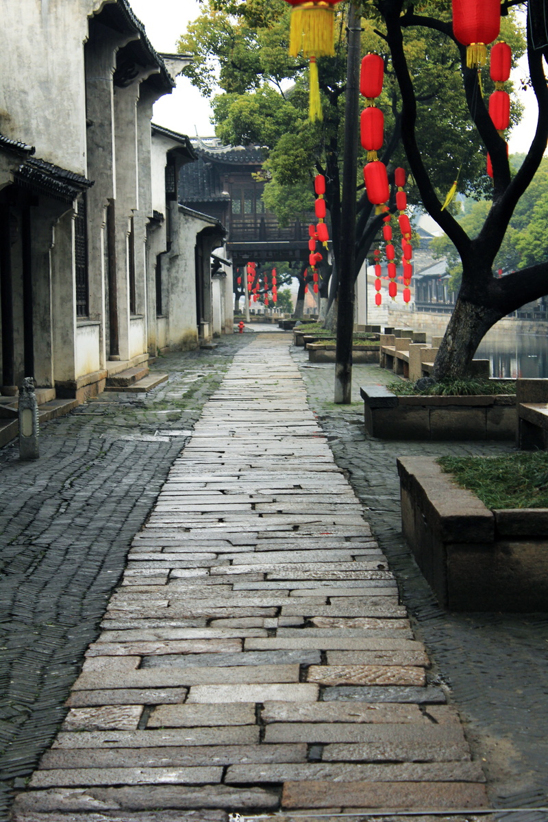 China, Jiangsu, building, Wuxi, Small, belief, religion, the way forward, in a row, staircase, tree, cultures, direction, alley, outdoors, shrine, town