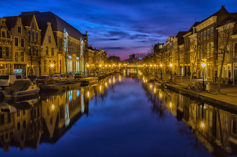 city, calm, illuminated, netherlands, cityscape, houses, homes, europe, architecture, no people, atmosphere, night sky, built structure, famous Place, dusk