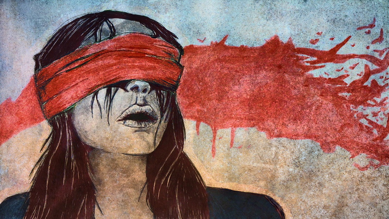 wall, blindfold, sculpture, artwork, no people, 1080P, wall - building feature, art and craft, craft, day, mural, outdoors, human representation, representation