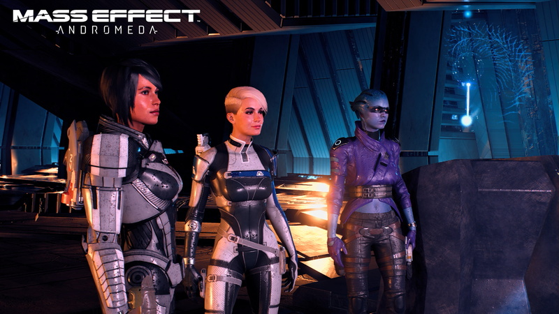 adult, men, group of people, togetherness, night, standing, females, dark, Mass Effect: Andromeda, Pelessaria BSayle, males, illuminated, young adult, Mass Effect