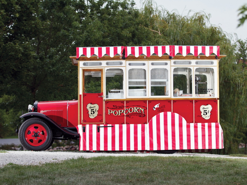 retro, truck, model aa, 1930, ford, 1080P, cretors, popcorn, food