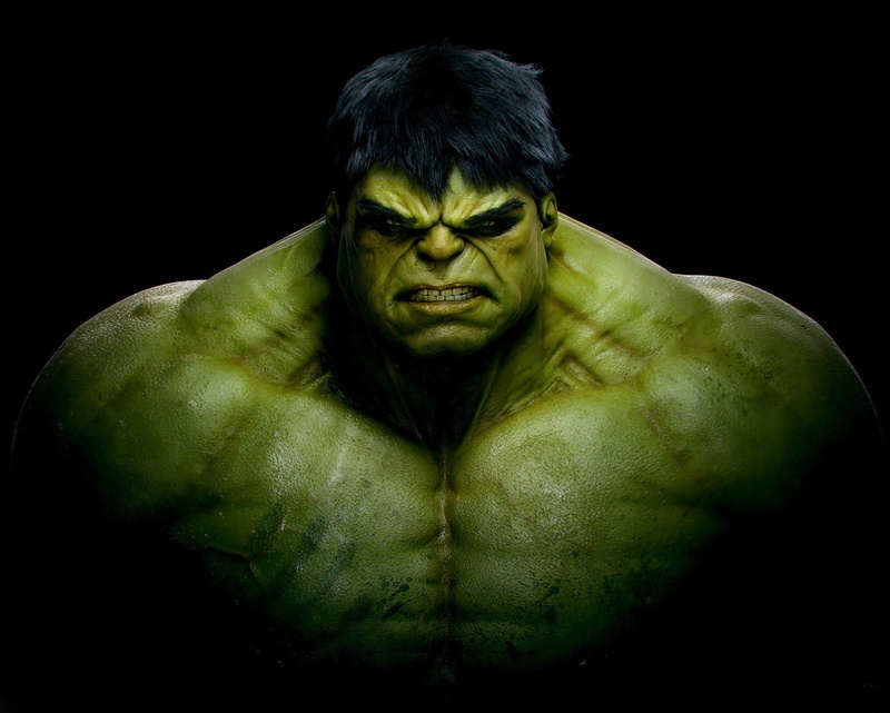 strength, cut out, chest, Hulk, front view, waist up, looking at camera, adult, muscular build, young men, masculinity, studio shot, portrait, men, green color