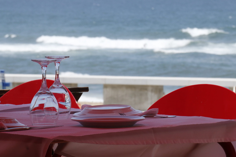 Waiting, Love, land, outdoors, beauty in nature, sea, red, nature, nautical vessel, Table, absence, water, glass, mode of transportation, Saudade, no people