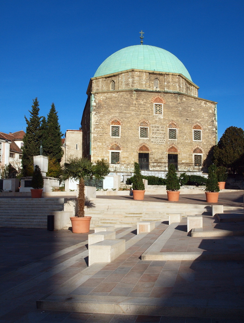 day, dome, travel destinations, place of worship, baranya, plant, built structure, clear sky, sky, building exterior, mosque, in the morning, nature, tree