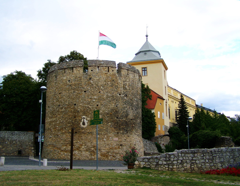 place of worship, patriotism, part of the old city wall, stone wall, architecture, Pecs, day, barbican tower, religion, cloud - sky, belief, built structure