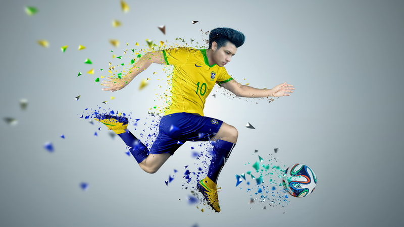 vitality, agility, sport, fan art, digital art, studio shot, motion, colored background, young adult, mid-air, gray background, gray, skill, one person