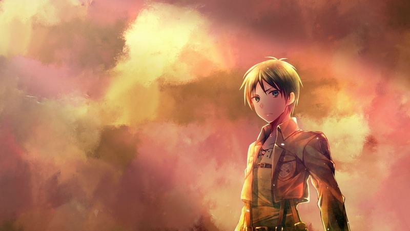 Shingeki no Kyojin, girls, males, 1080P, anime, smiling, childhood, looking, indoors, waist up, anime boys, child, portrait, boys, offspring, Eren Jeager