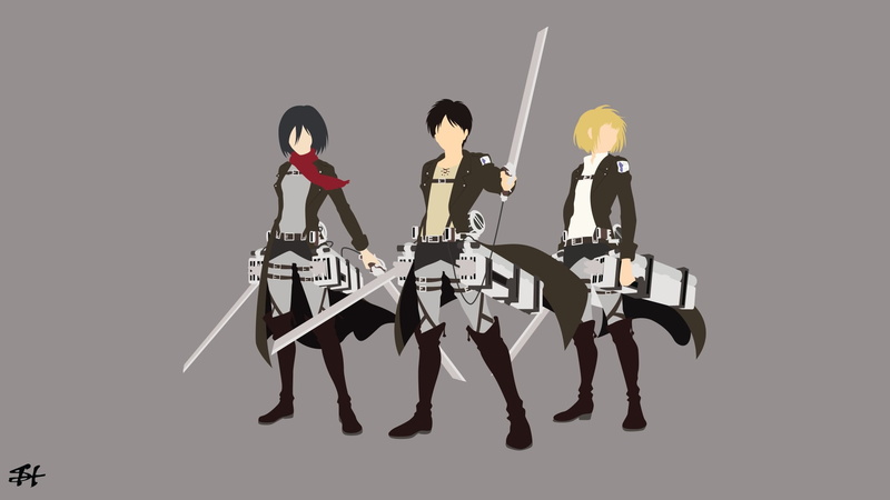 Mikasa Ackerman, 1080P, Attack On Titan, Eren Yeager, Armin Arlert, Anime