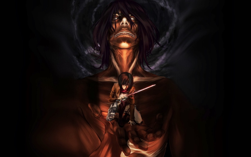 Mikasa Ackerman, 1080P, Eren Jeager, Shingeki No Kyojin, anime