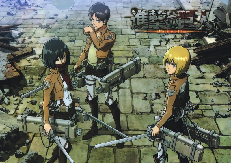 Attack On Titan, Anime, Mikasa Ackerman, Eren Yeager, Armin Arlert, 1080P