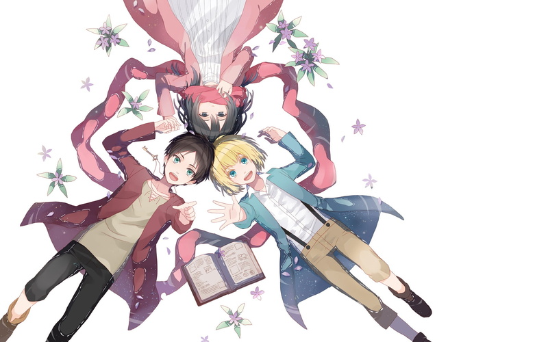 1080P, Mikasa Ackerman, Eren Yeager, Armin Arlert, Attack On Titan, Anime, Shingeki No Kyojin