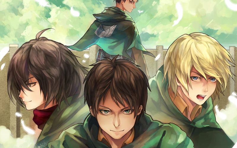 Anime, 1080P, Armin Arlert, Attack On Titan, Mikasa Ackerman, Levi Ackerman, Eren Yeager, Shingeki No Kyojin