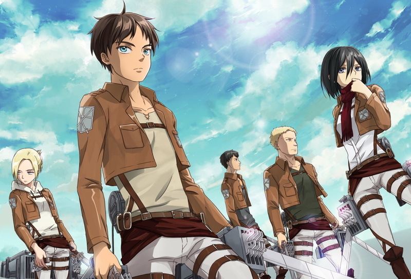 females, day, people, three quarter length, Annie Leonhart, Mikasa Ackerman, standing, young adult, sky, human representation, 1080P, Bertholdt Hoover
