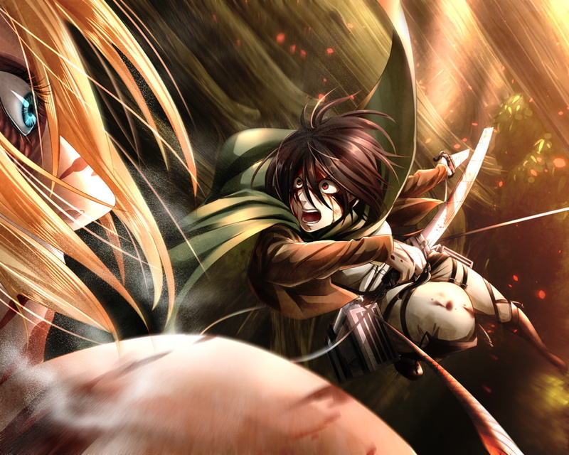 women, human face, digital composite, portrait, lifestyles, holding, hairstyle, nature, Anime, Attack On Titan, looking at camera, adult, one person, females