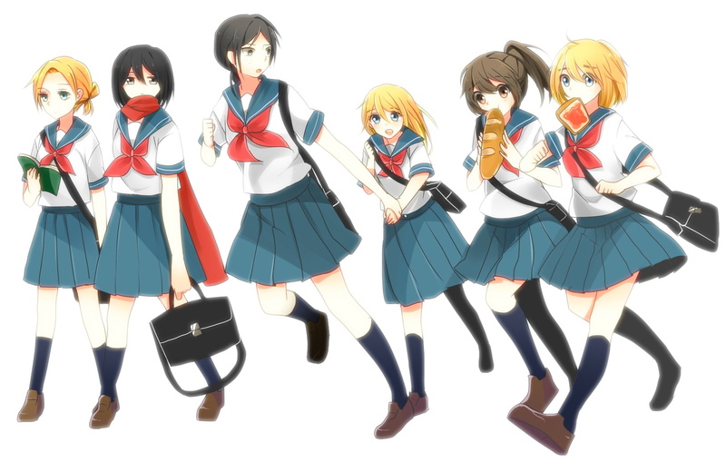 leonhardt, sasha, renz, seifuku, browse, 720P, kyojin, shingeki, annie, mikasa, trap, arlert, armin, white, mojyamojya, ackerman, ymir, christa