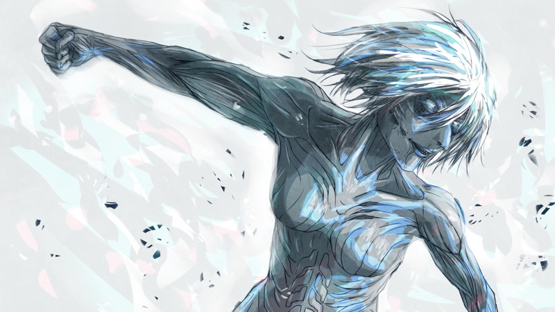 Shingeki no Kyojin, white color, nature, black color, art and craft, high angle view, 1080P, close-up, anime girls, pattern, no people, water, hairstyle