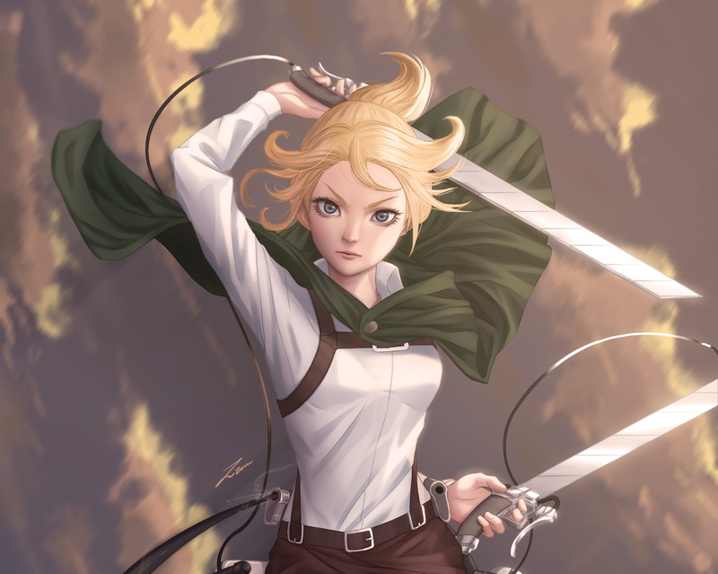 Anime, Weapon, Sword, Historia Reiss, 1080P, Attack On Titan, Blonde