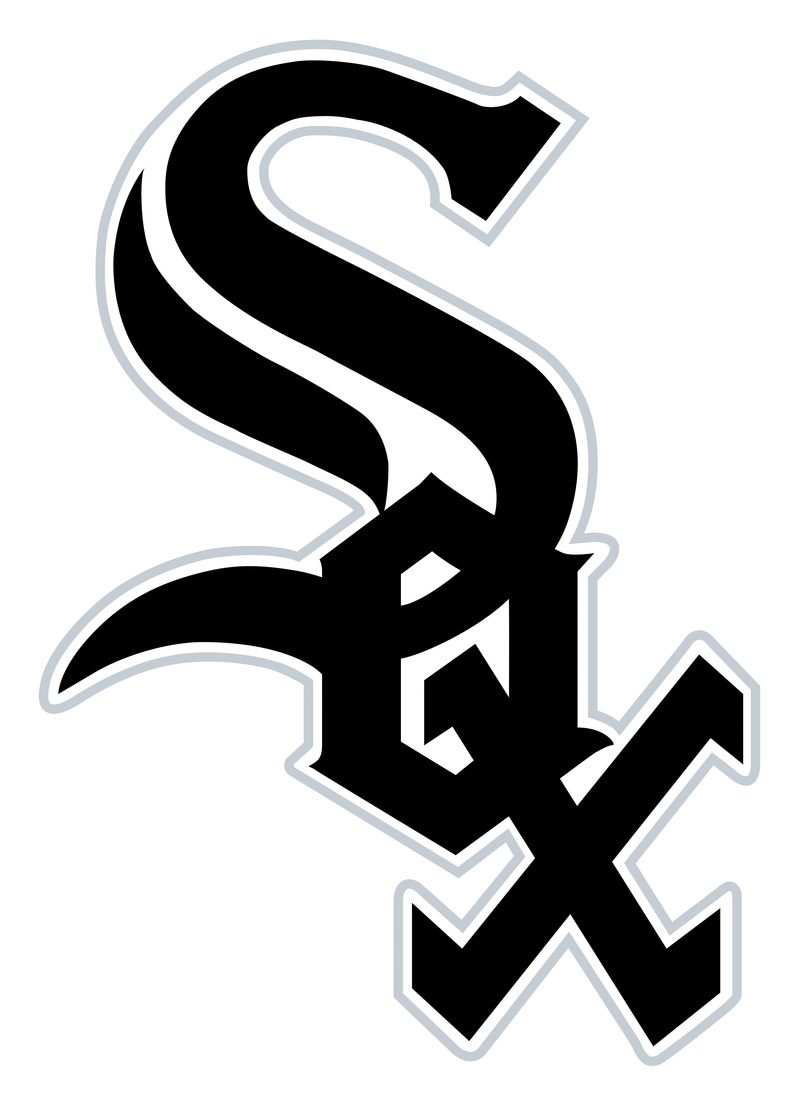 symbol, Chicago White Sox, white color, black color, indoors, white background, shape, sign, Major League Baseball, shiny, communication, text, 4K, mlb