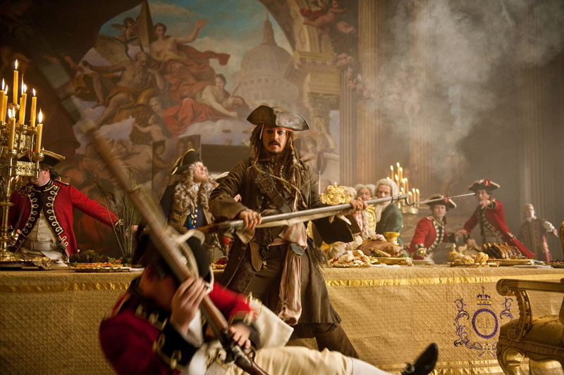 women, beauty, gun, sitting, indoors, Pirates of the Caribbean: On Stranger Tides, young adult, Johnny Depp, Hector Barbossa, history, headwear, 1080P