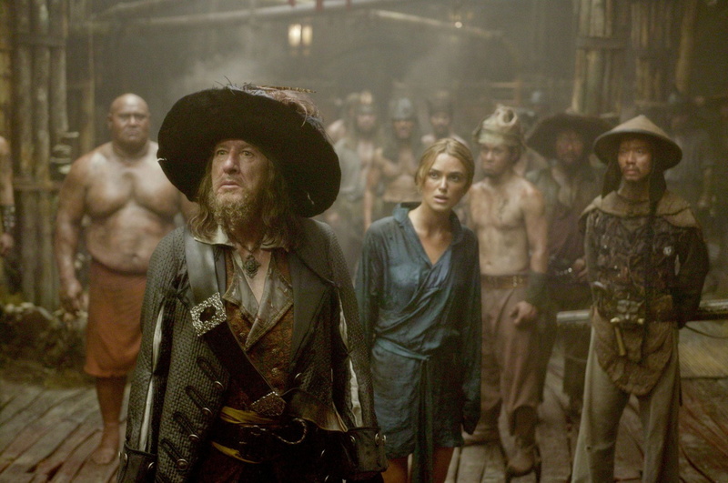 Geoffrey Rush, Hector Barbossa, Pirates Of The Caribbean, Pirates Of The Caribbean: At Worlds End, Elizabeth Swann, 1080P, Keira Knightley