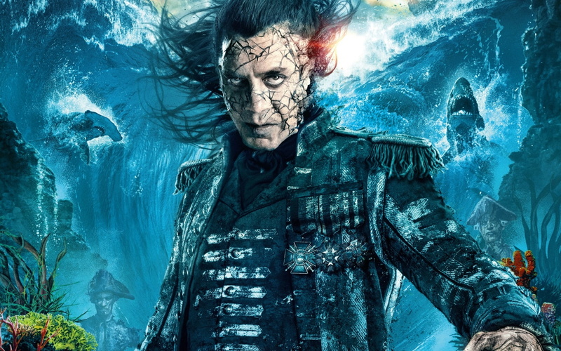 front view, 720P, swimming pool, sea, water, poster, one person, young men, blue, fantasy, men, young adult, movie, disney, pirates of the caribbean, dead men tell no tales