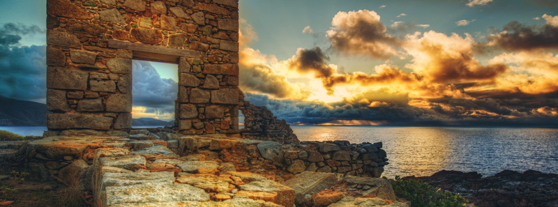 Travel, no people, ruined, sky, 5K, sunset, building exterior, Islands, lost, nature, scenics - nature, built structure, ruins, ancient, rock - object