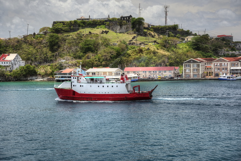 grenada, carribean, outdoors, ocean, tree, island, built structure, mode of transportation, nautical vessel, sky, sailing, passenger craft, plant, day