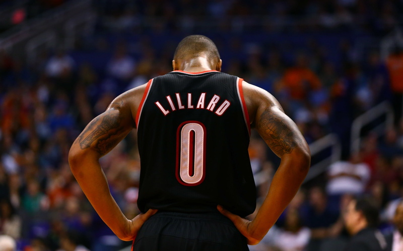 competition, bas, young adult, athlete, 2K, basketball uniform, adult, trail, blazers, stadium, men, clothing, number, portland, real people, one person