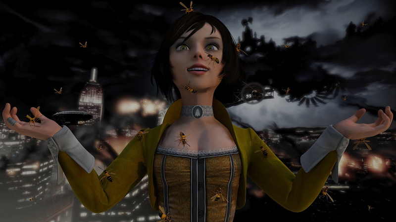 BioShock Infinite, blazer, digital, portrait, Elizabeth (BioShock), 1080P, sky, clothing, video games, waist up, indoors, looking, hairstyle, beauty, front view