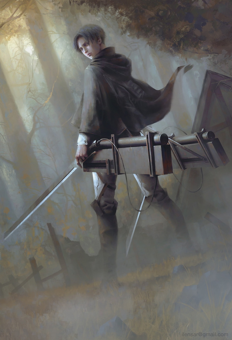 original, character, bylensar, levi, male, series, anime, deviantart, 1080P