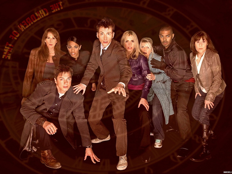 portrait, suit, Billie Piper, Tenth Doctor, women, young adult, adult, fun, Rose Tyler, arts culture and entertainment, John Barrowman, Doctor Who, group of people