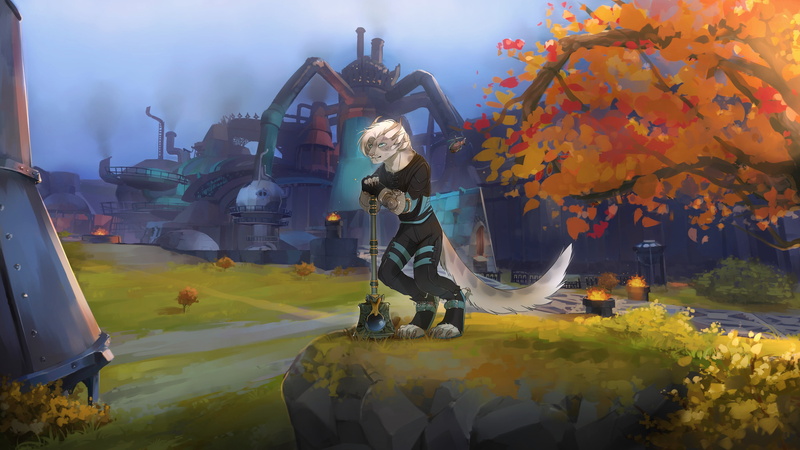 shirt, front view, leisure activity, full length, s, Anthro, young adult, mode of transportation, furry, young women, land vehicle, uniform, black, Guild Wars 2