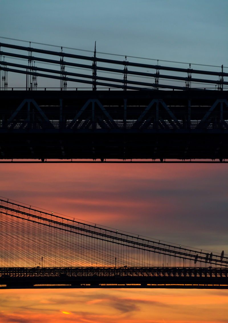 blurred motion, motion, suspension bridge, travel destinations, uSA, river, bridge - Man Made Structure, sunset, outdoors, two, dusk, speed, cloud - sky