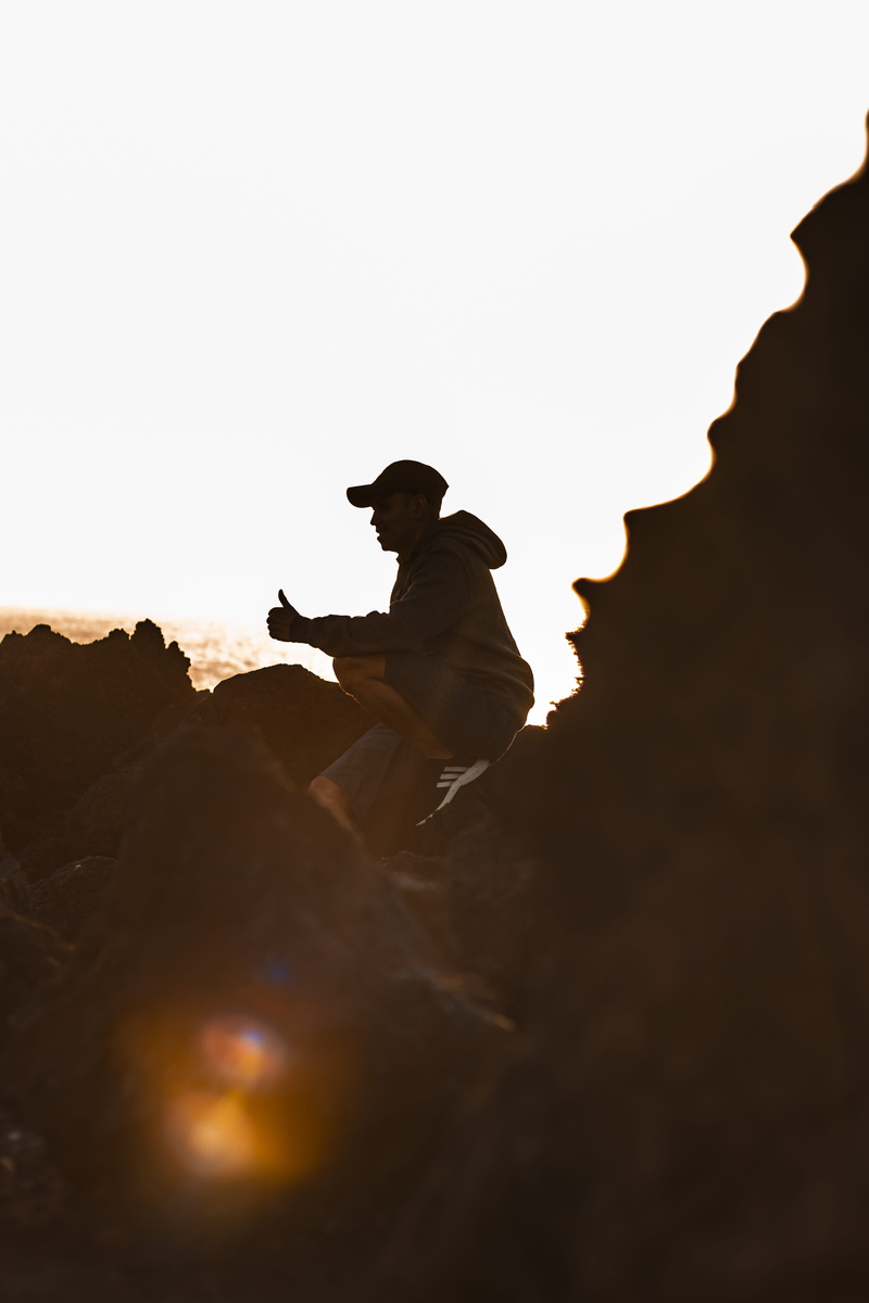 horse, near, los hervideros, real people, silhouette, person, clear sky, man, cap, nature, human, full length, solid, apparel, men, black, activity, daytime
