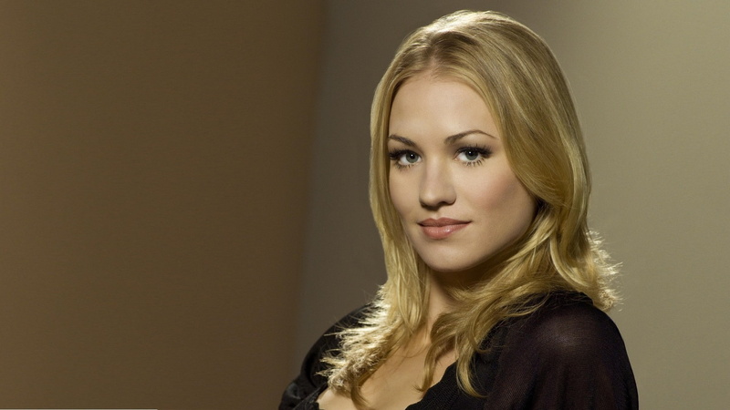 front view, actress, portrait, beautiful woman, headshot, hairstyle, hair, one person, 1080P, simple background, young adult, Yvonne Strahovski, makeup