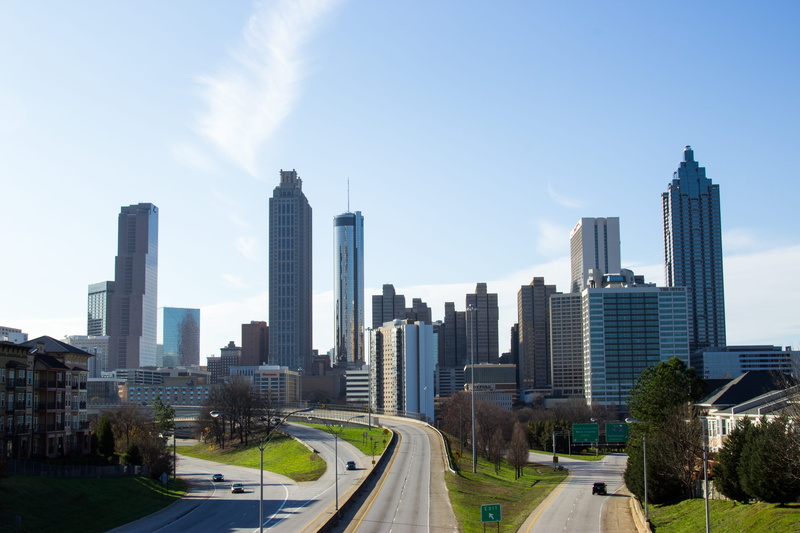 tall - high, office, building exterior, spire, tower, sky, no people, landscape, architecture, modern, skyline, united states, atlanta, nature, skyscraper