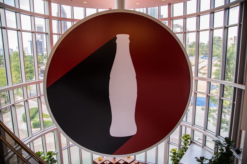 no people, atlanta, georgia, coke, day, railing, building, window, geometric shape, plant, shape, glass - material, nature, architecture, worldofcoke, built structure