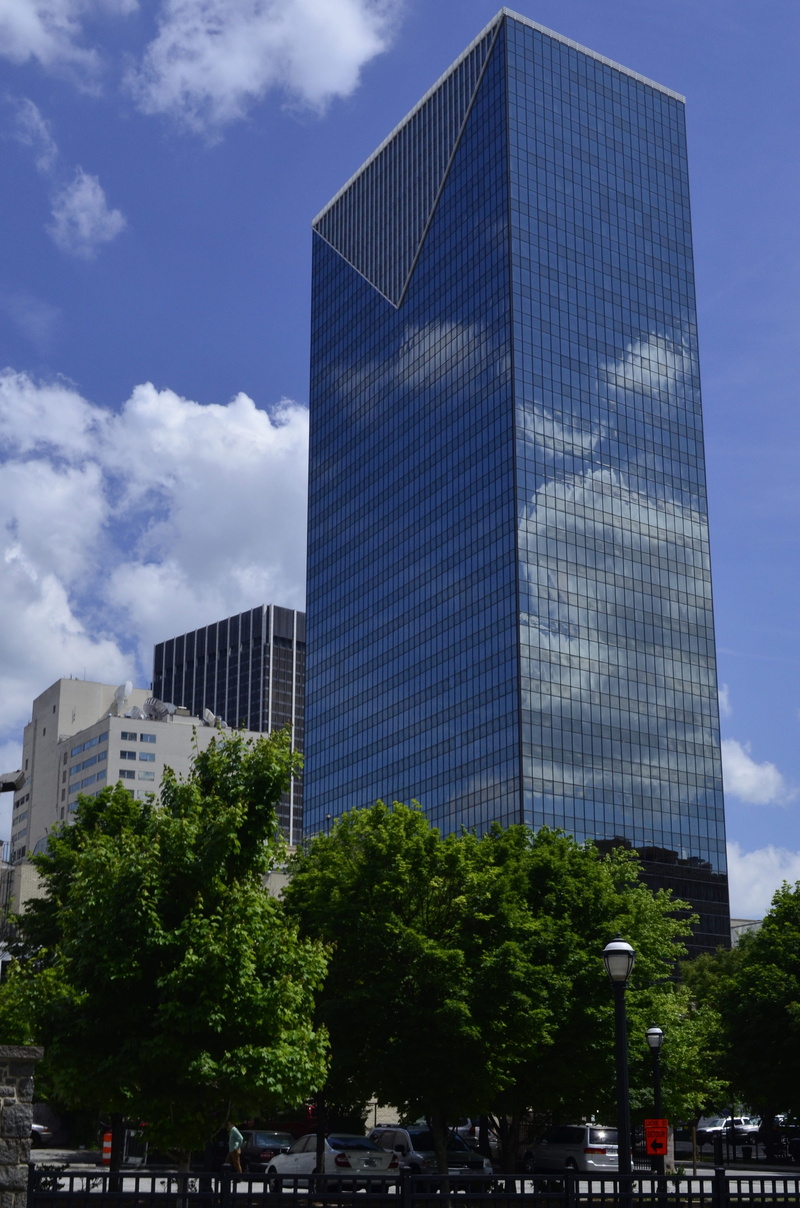 skyscrapers, city, building exterior, downtown, nature, building, day, georgia, glass - material, office, cloud - sky, atlanta, built structure, low angle view