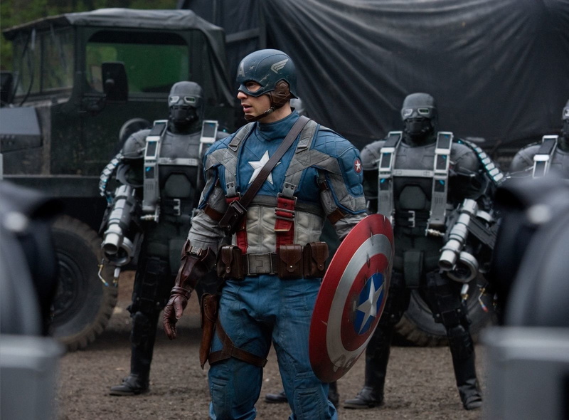 men, clothing, real people, land vehicle, front view, Captain America, protection, portrait, mature adult, Captain America: The First Avenger, mode of transportation