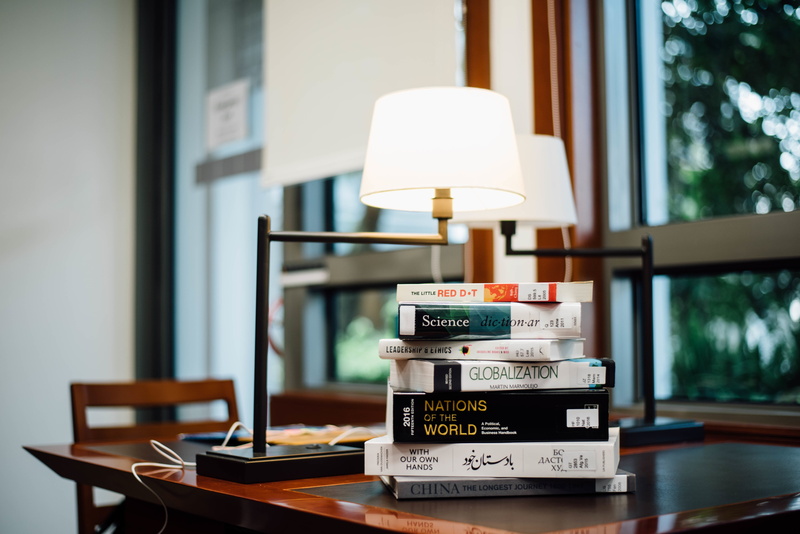 lamp shade, modern, title, book, furniture, electric Lamp, wall - building feature, library, communication, domestic Room, desk, still life, 5K, selective focus