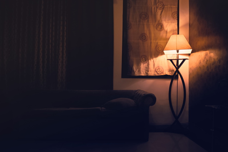 lamp, lamp shade, electric light, warm, living room, illuminated, domestic room, side table, indoors, sitting, lighting equipment, no people, furniture