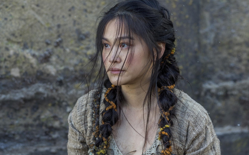face, Dianne Doan, 1080P, Yidu, brunette, actress, twintails, Vikings (TV series), hair in face, TV, women