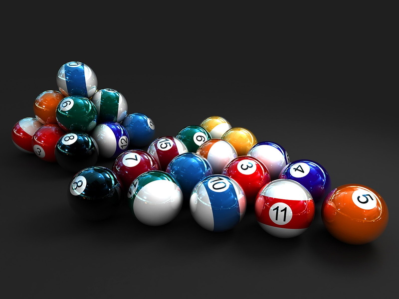 Colorful, 3D, Billiards, 720P, d
