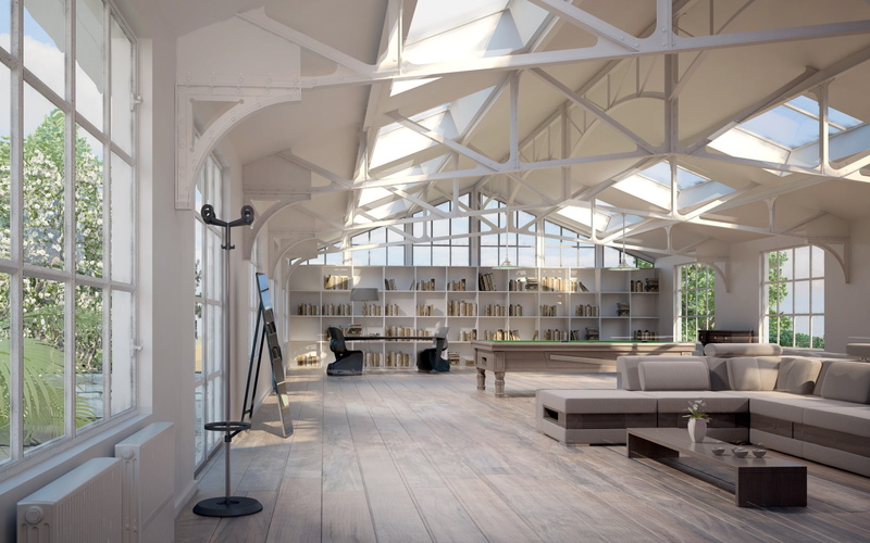 the room, style, 2K, Villa, Billiards, room, space, interior, design, library