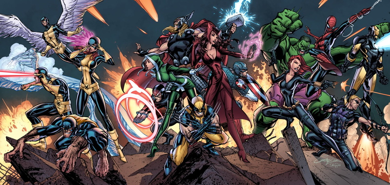 illustration, vector, Spider-Men, people, stage, Scarlet Witch, heroes, Angel, men, Thor, representation, cyclops, iron man, 1080P, backgrounds, wolverine