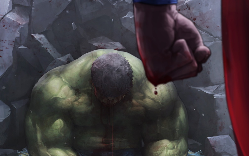 Marvel Vs DC Comic, The Incredible Hulk, superman, 2K