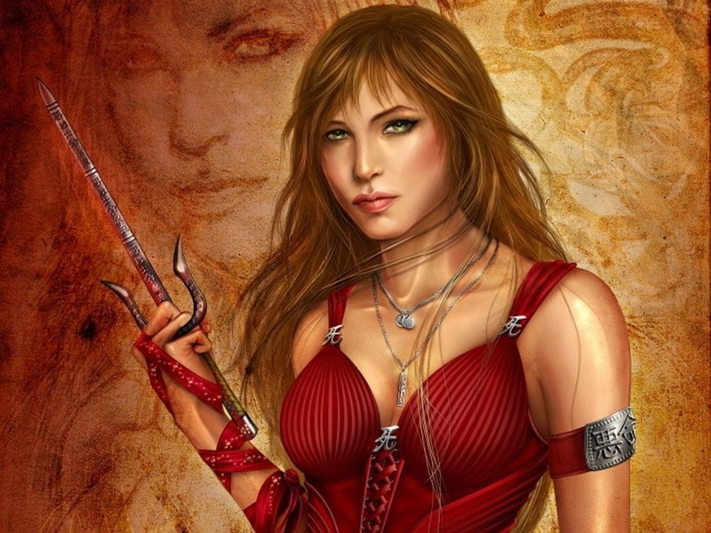 720P, marvel, elektra, Woman, Dagger, Women Warrior, Fantasy